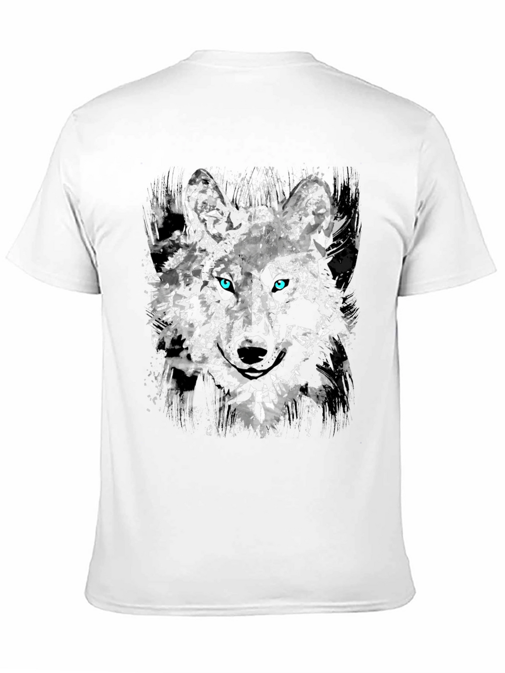Abstract Wolf Graphic Black T-Shirt