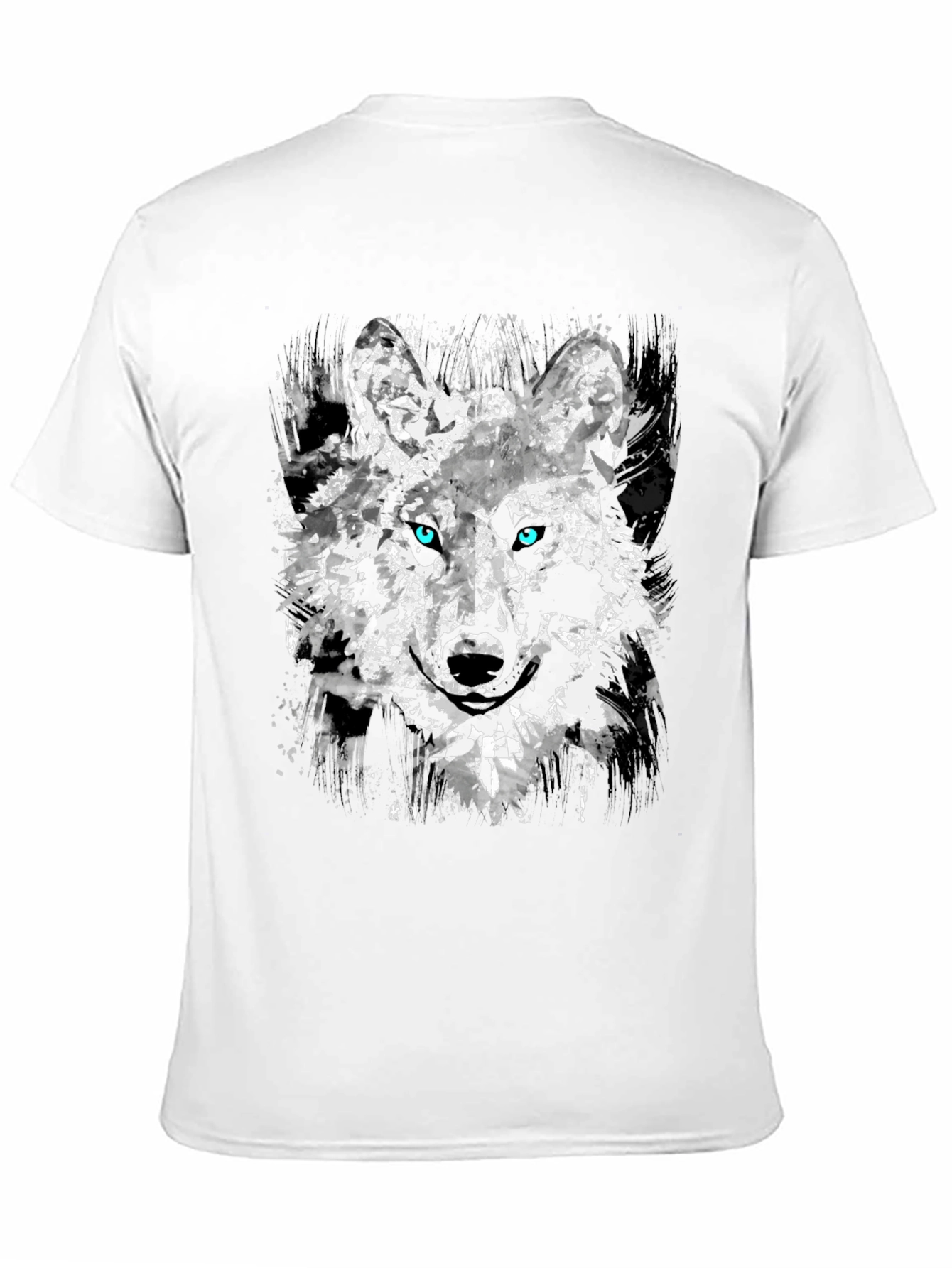 Abstract Wolf Graphic Black T-Shirt