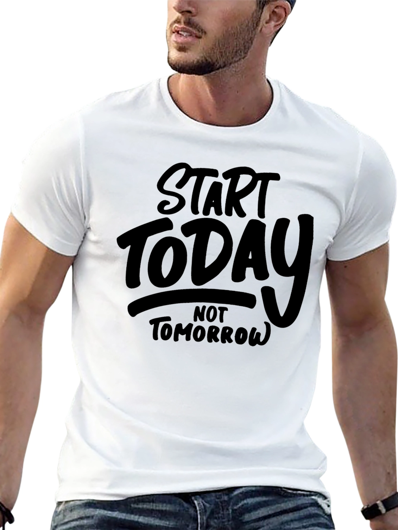 Start Today Graphic Tee - Motivational Black T-Shirt