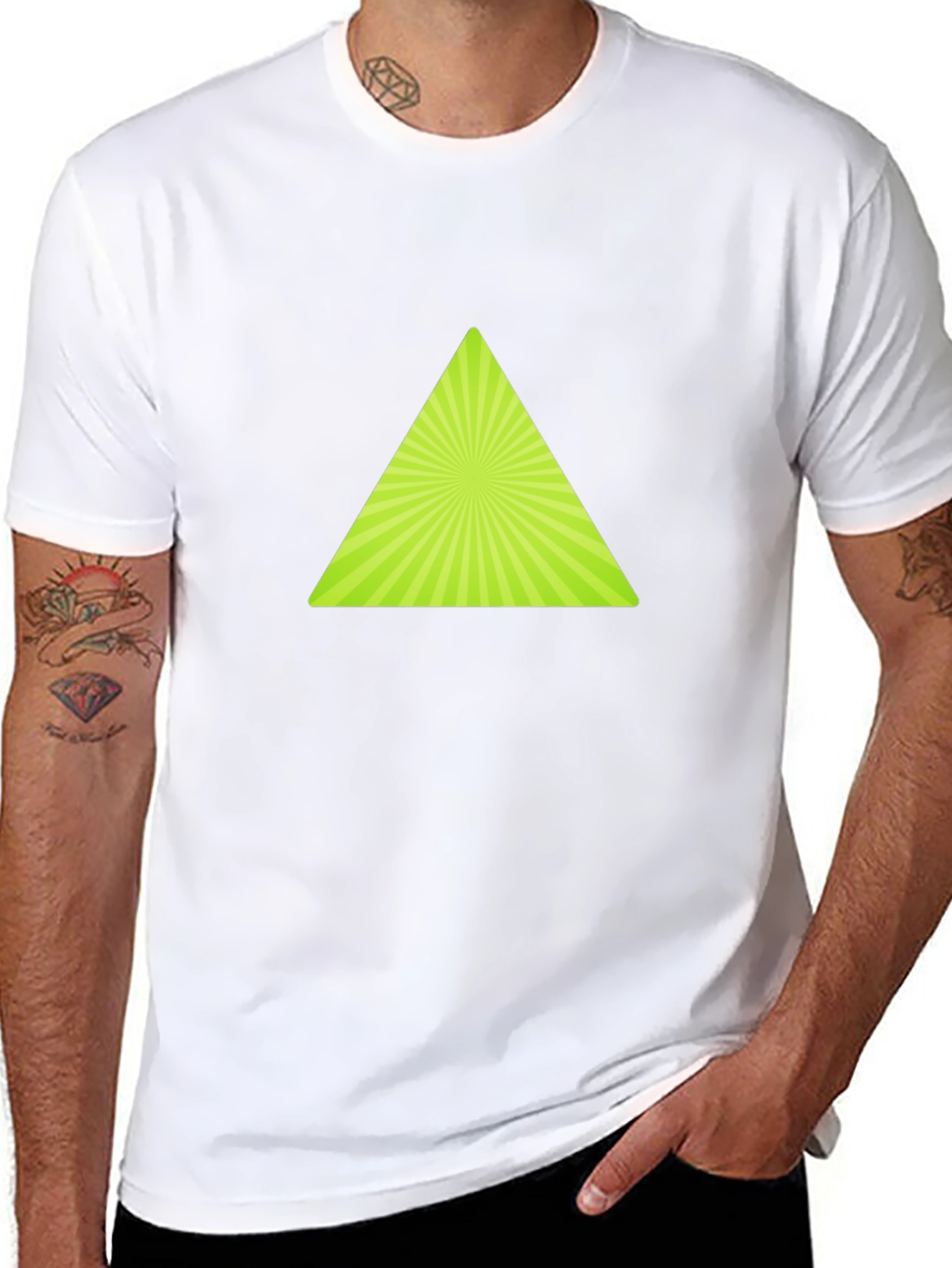 Geometric Triangle Graphic T-Shirt - Trendy Casual Wear