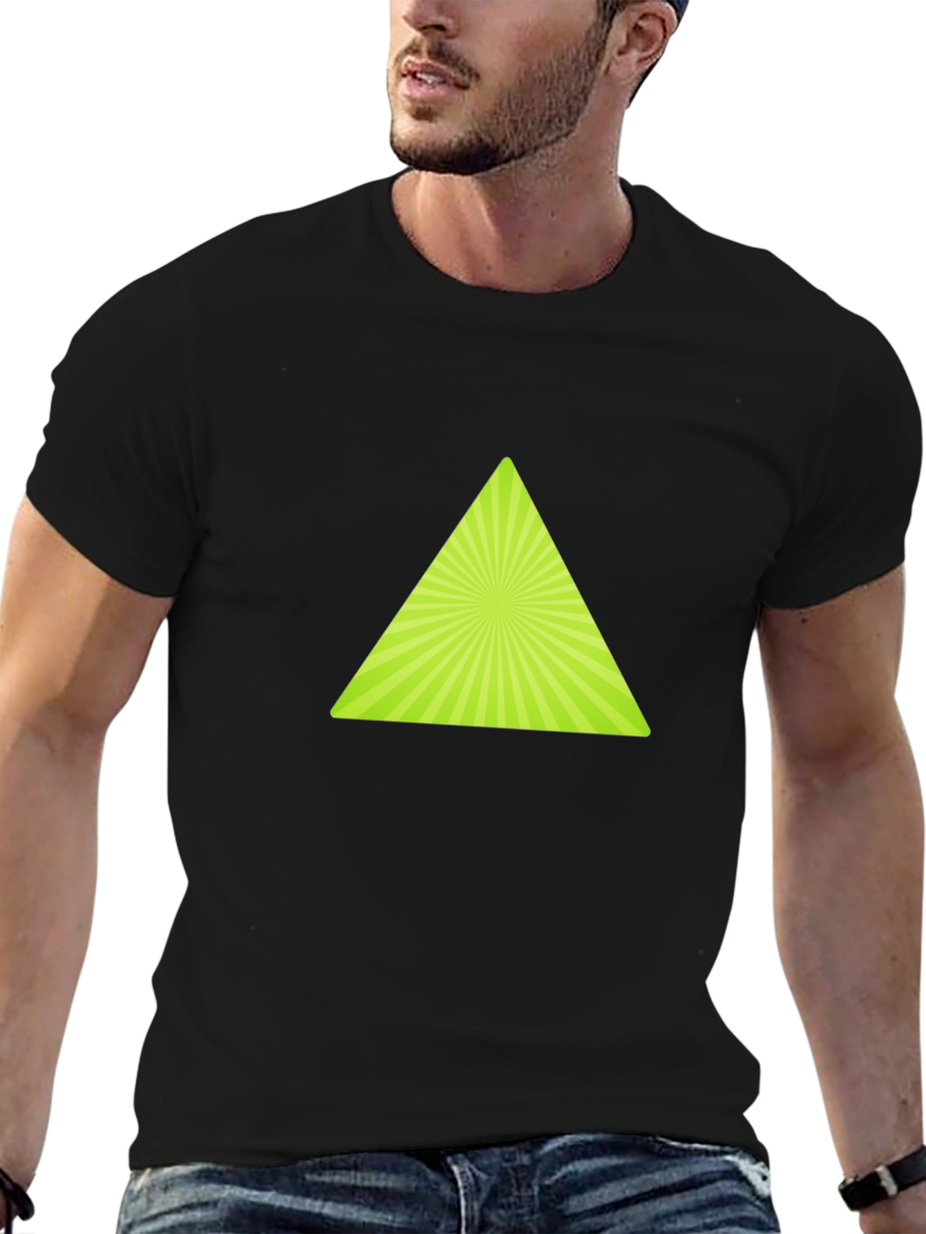 Geometric Triangle Graphic T-Shirt - Trendy Casual Wear