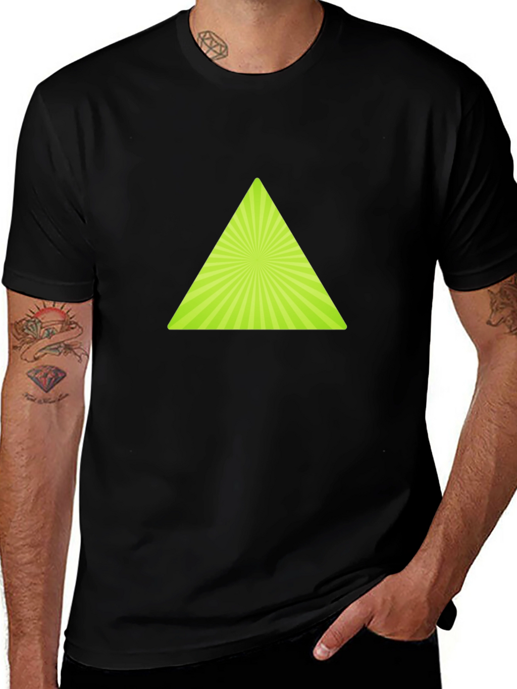 Geometric Triangle Graphic T-Shirt - Trendy Casual Wear
