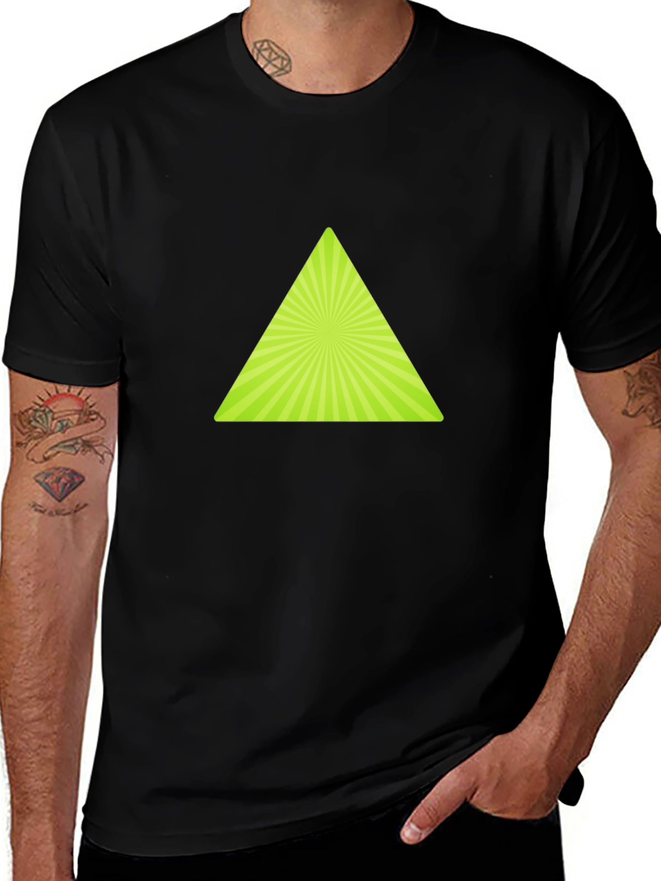 Geometric Triangle Graphic T-Shirt - Trendy Casual Wear