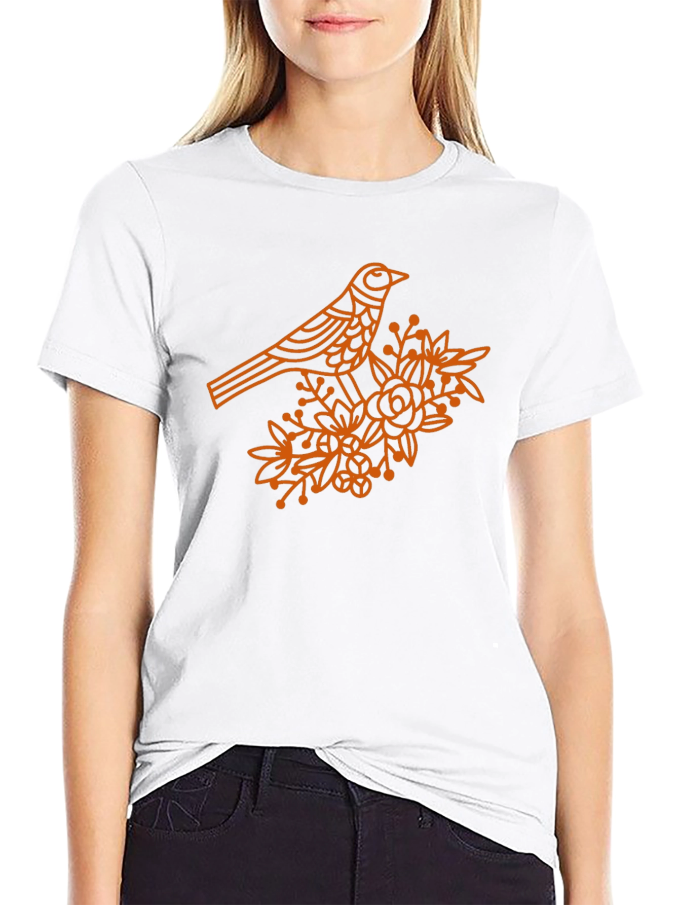 Bird & Floral Print Tee