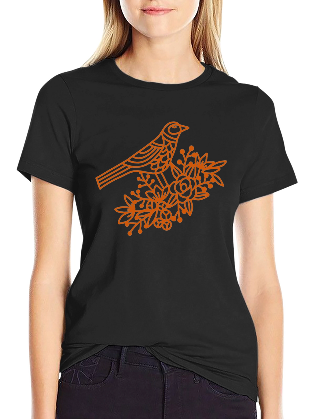Bird & Floral Print Tee