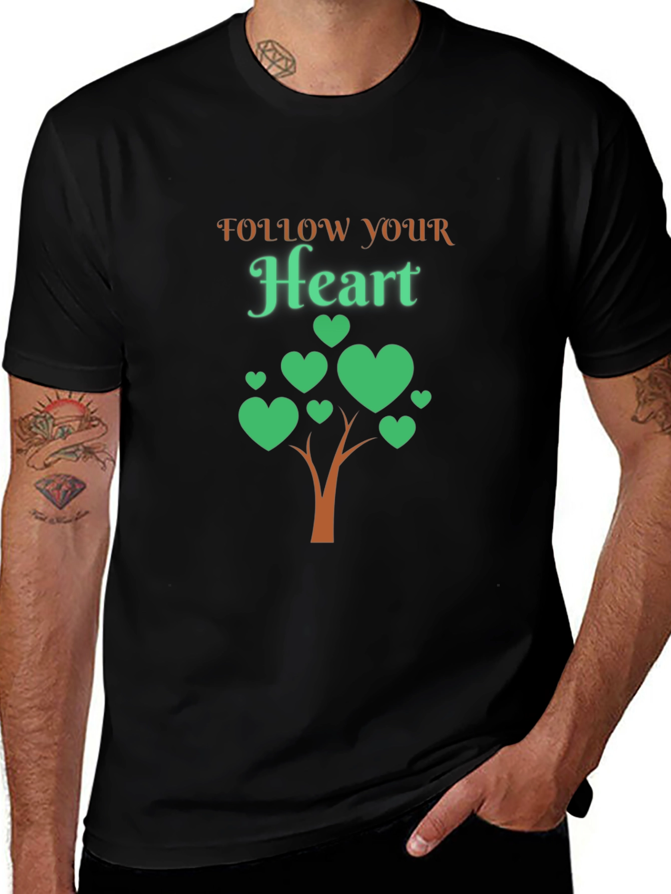 Follow Your Heart Tee - Tree of Hearts Graphic T-Shirt
