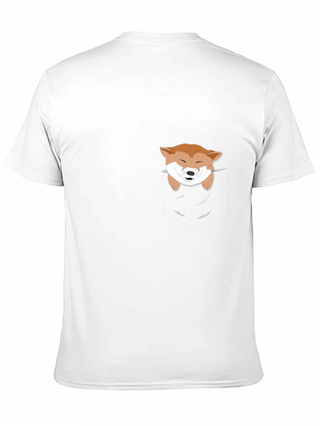 Cute Shiba Inu Pocket T-Shirt - Black