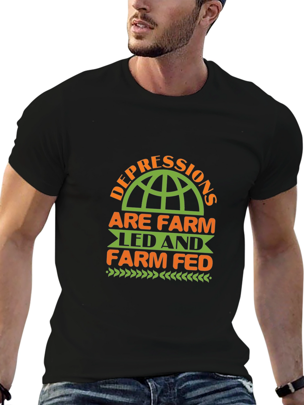 Farm Led & Fed Black T-Shirt
