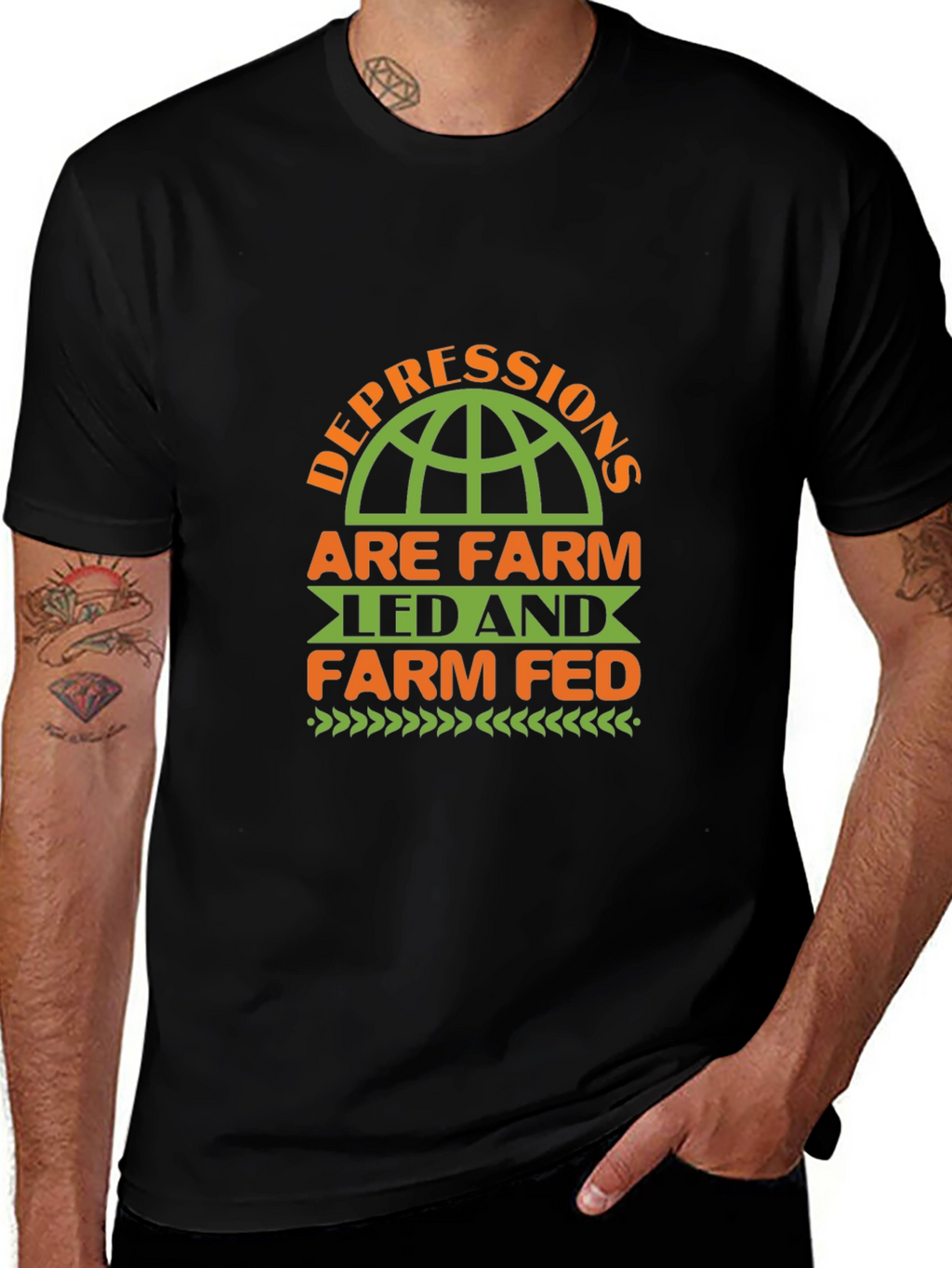 Farm Led & Fed Black T-Shirt