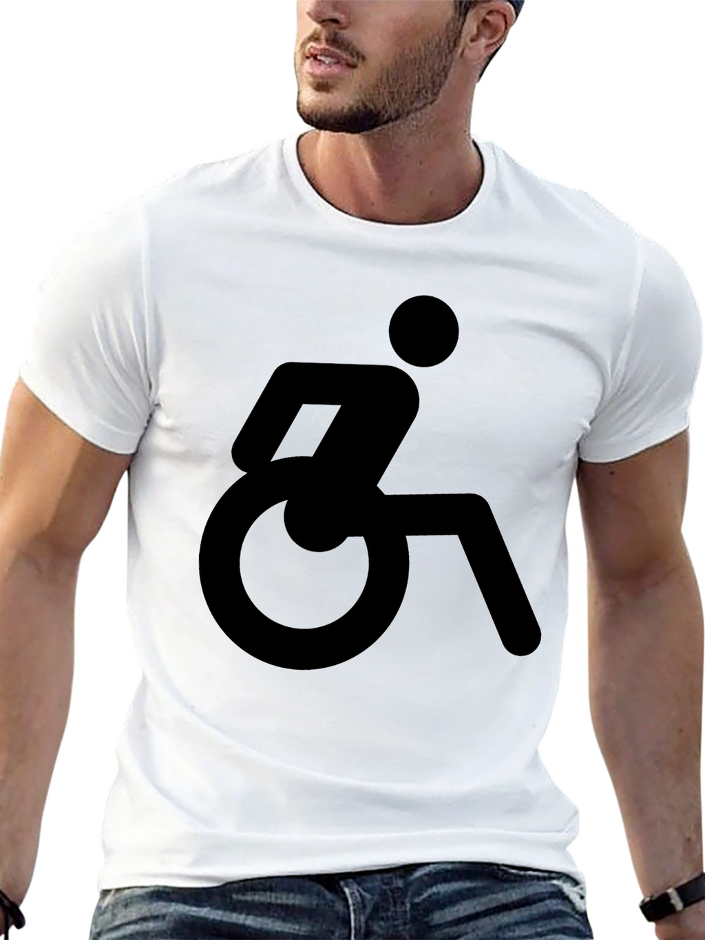Wheelchair Symbol Graphic T-Shirt - Unisex Black Tee