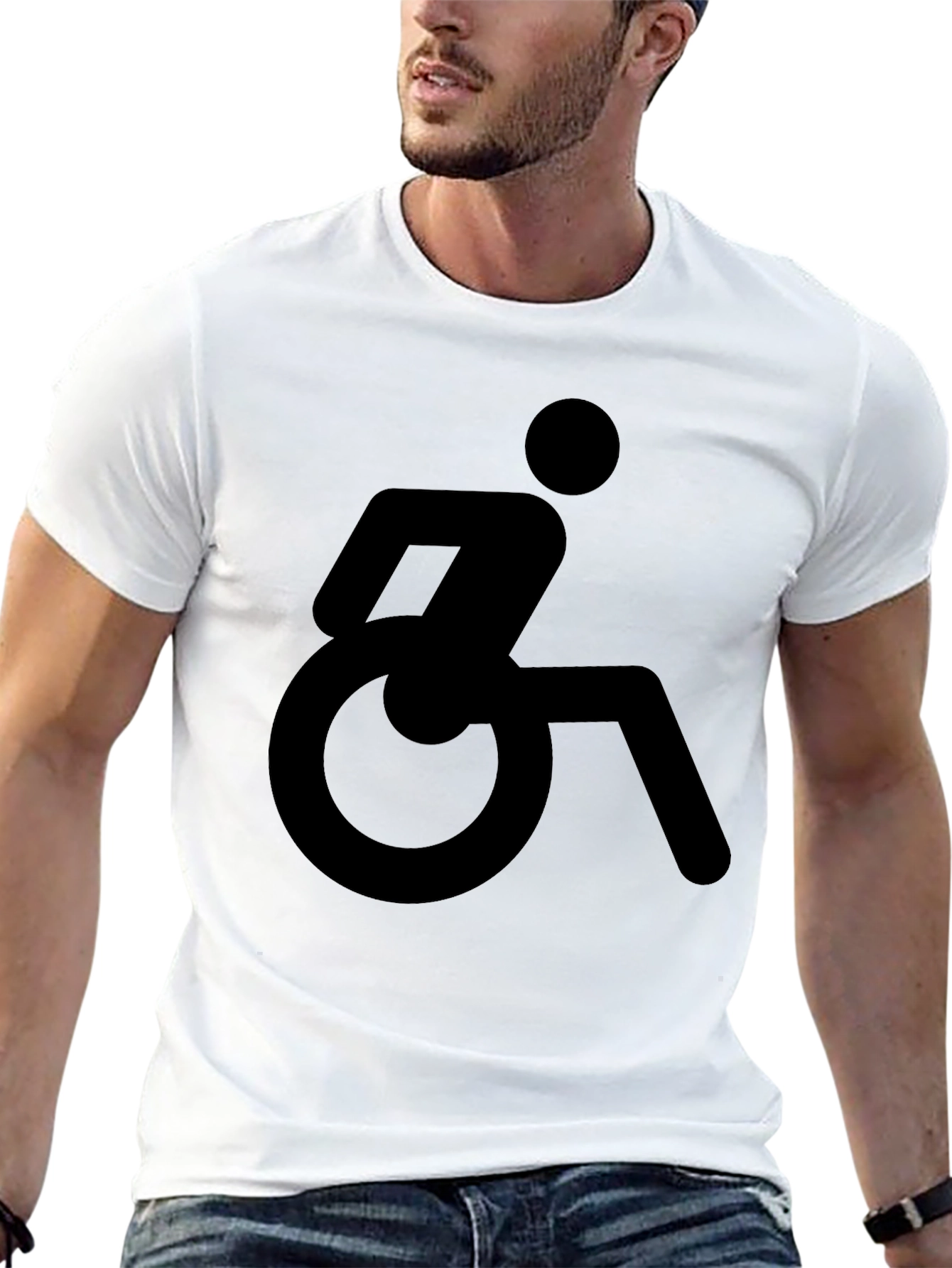 Wheelchair Symbol Graphic T-Shirt - Unisex Black Tee