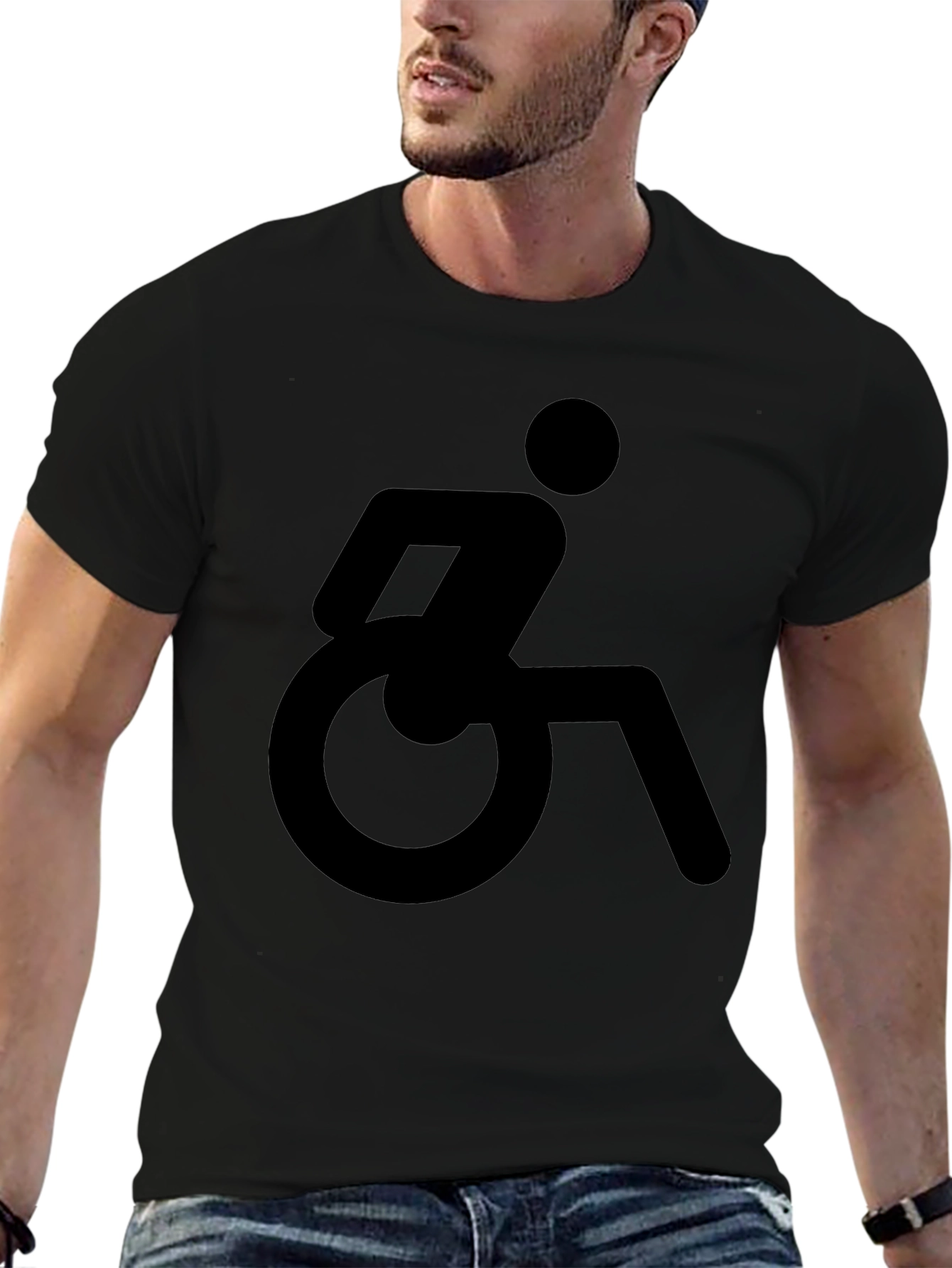 Wheelchair Symbol Graphic T-Shirt - Unisex Black Tee
