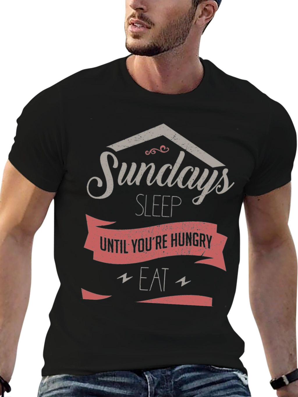 Sundays Sleep Until Youre Hungry Mens T-Shirt