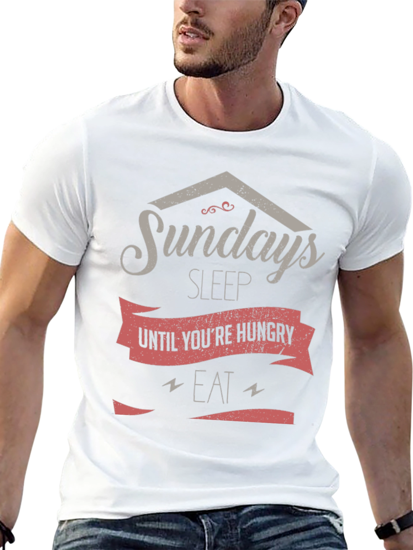 Sundays Sleep Until Youre Hungry Mens T-Shirt