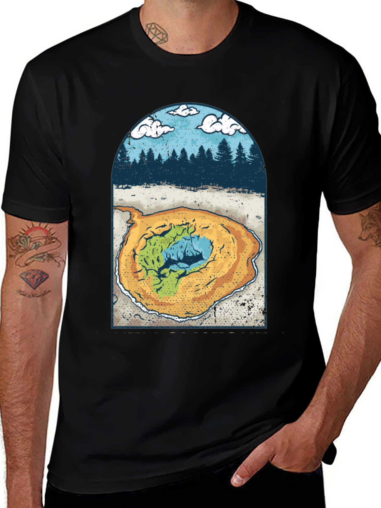 Grand Prismatic Spring Graphic Tee - Black