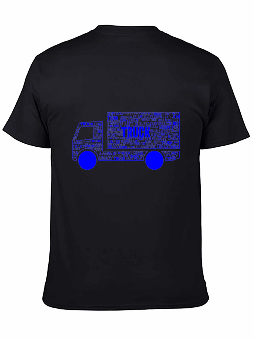 Truck Word Art Graphic T-Shirt - Black