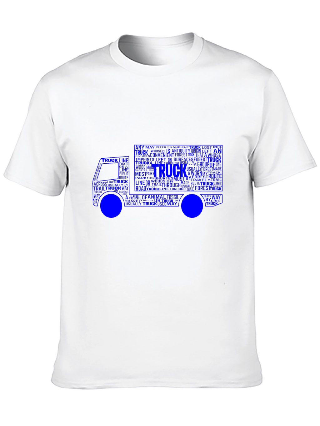 Truck Word Art Graphic T-Shirt - Black