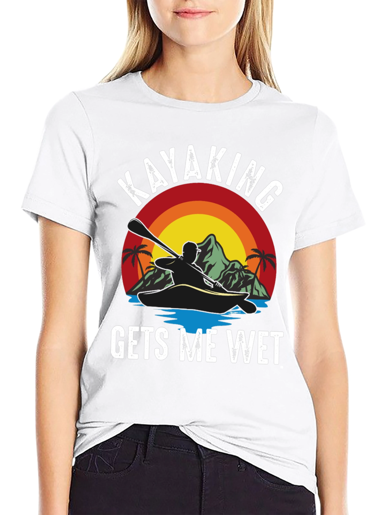 Kayaking Gets Me Wet Funny T-Shirt