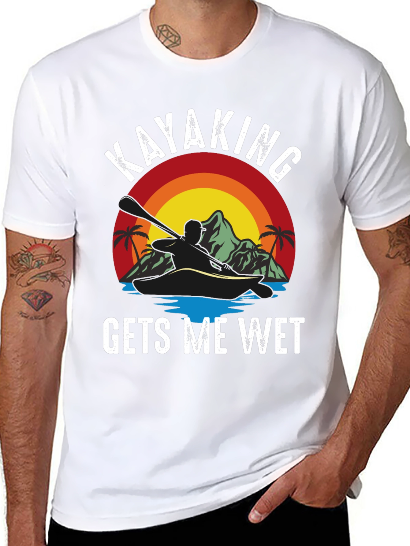 Kayaking Gets Me Wet Funny T-Shirt