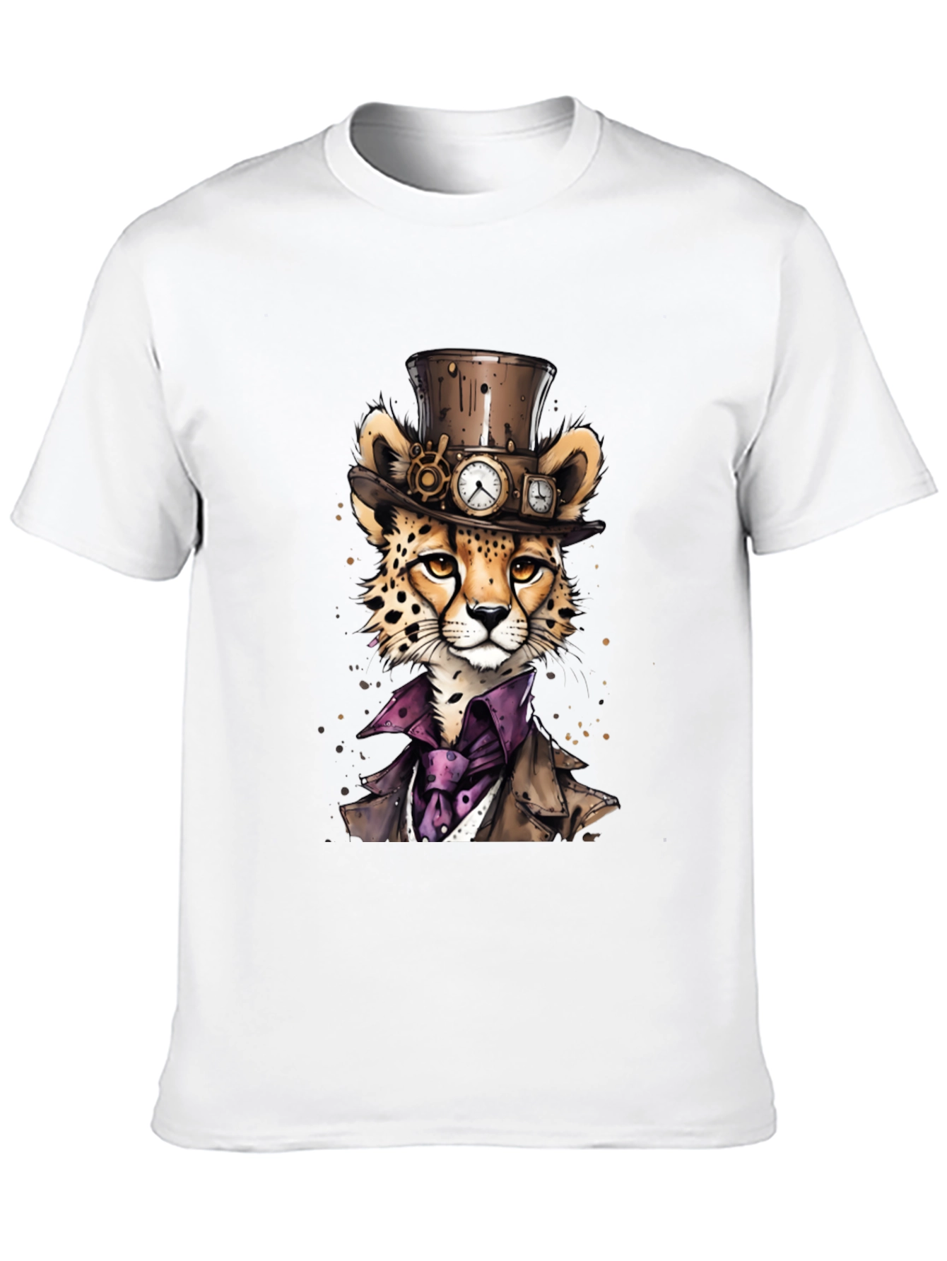 Steampunk Cheetah Graphic T-Shirt
