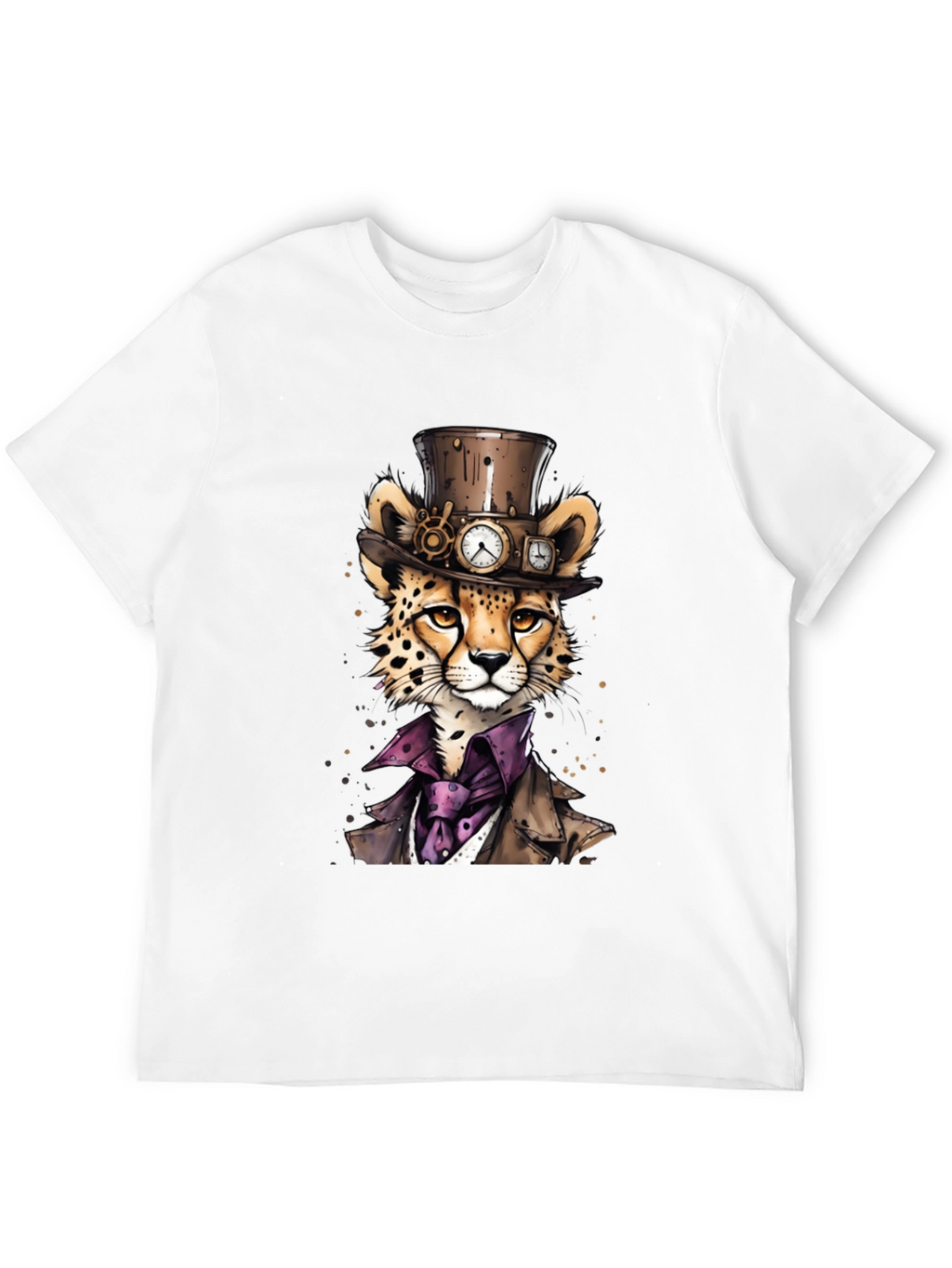 Steampunk Cheetah Graphic T-Shirt