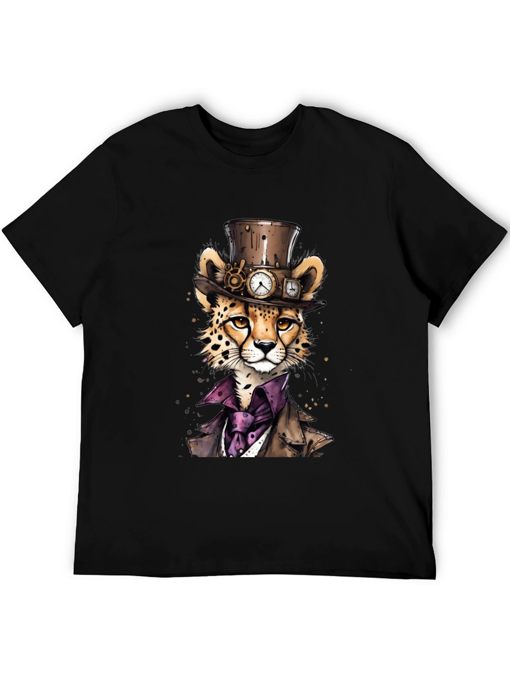 Steampunk Cheetah Graphic T-Shirt
