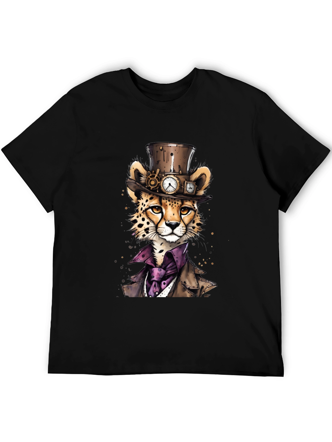 Steampunk Cheetah Graphic T-Shirt