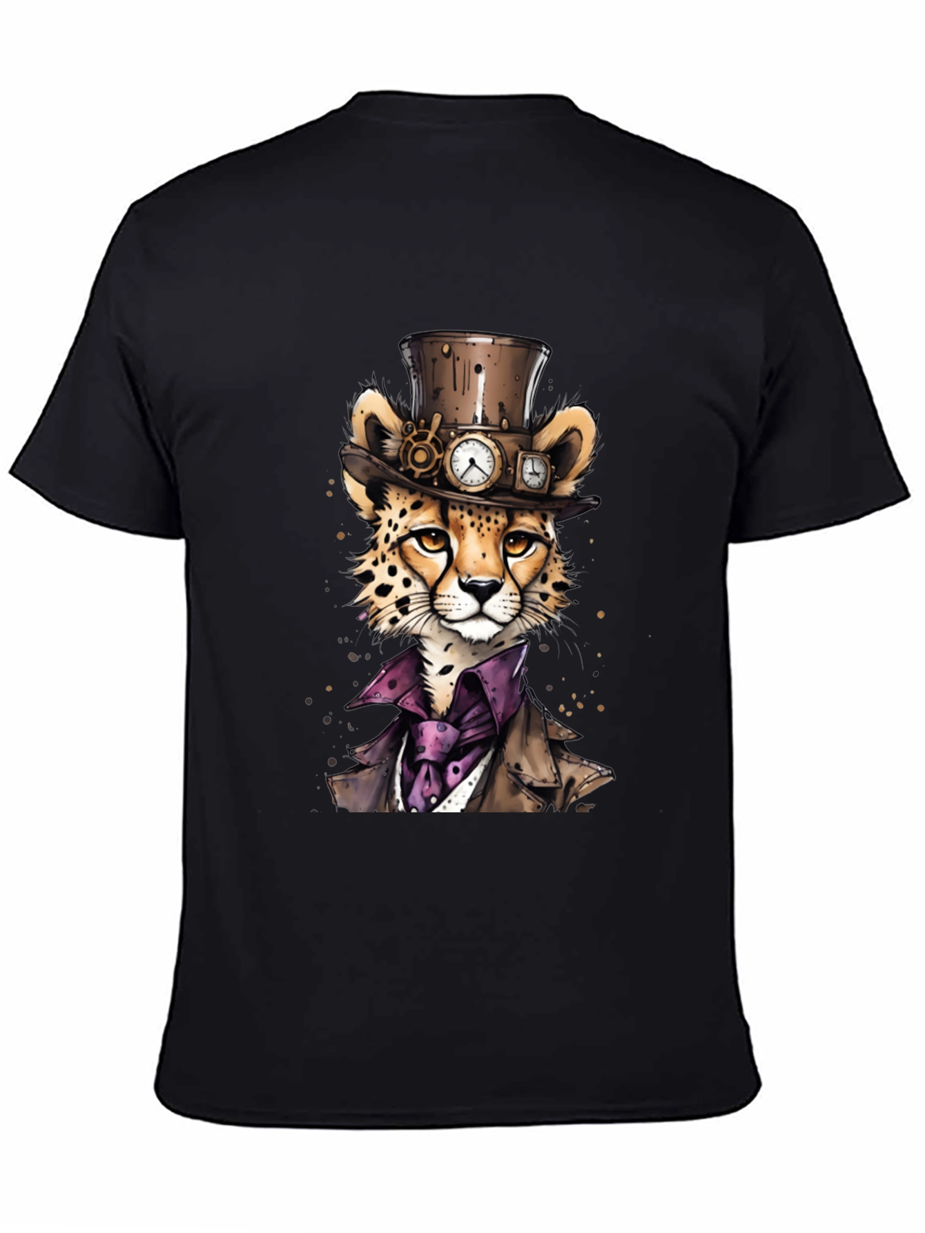 Steampunk Cheetah Graphic T-Shirt