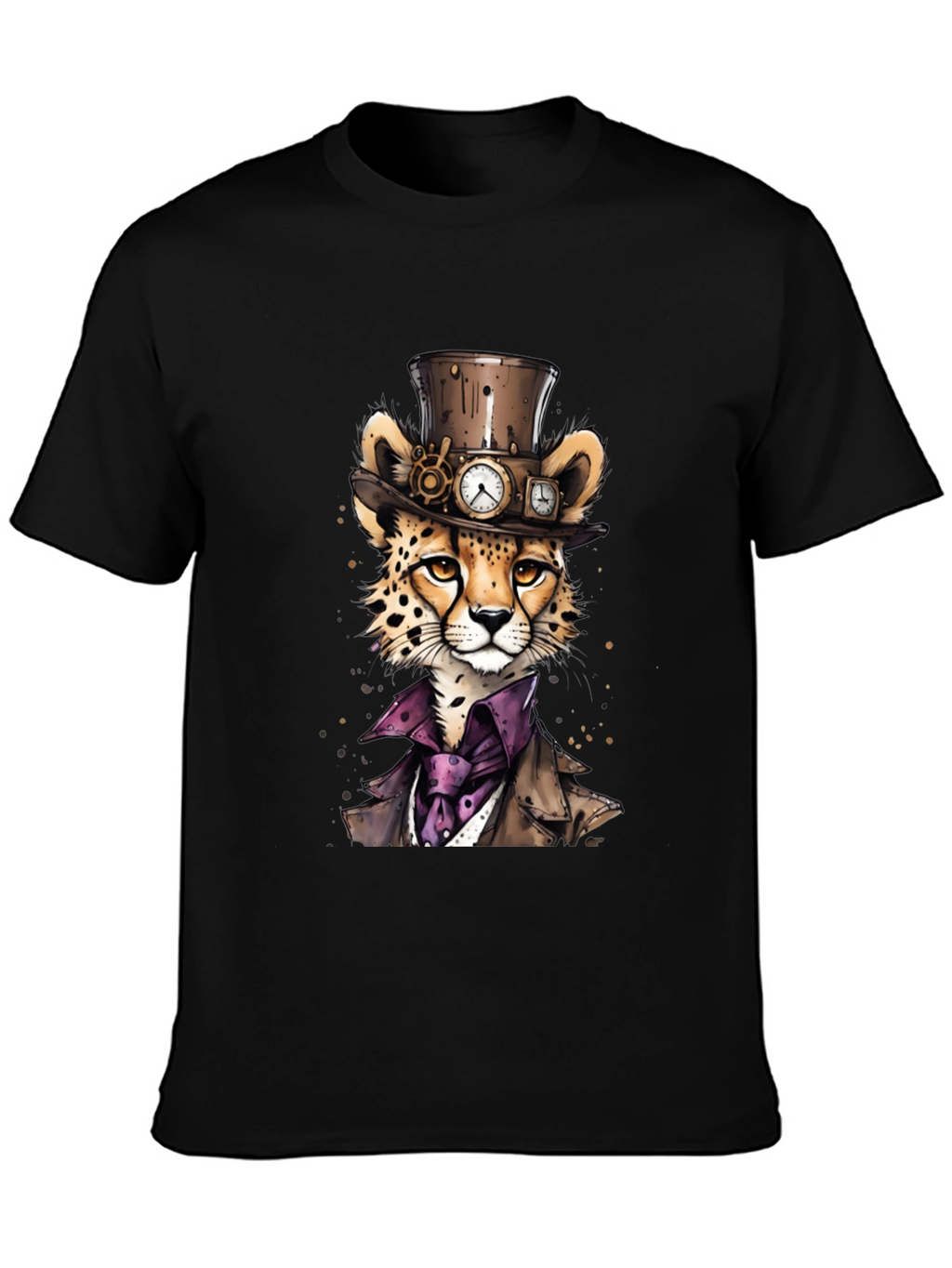 Steampunk Cheetah Graphic T-Shirt