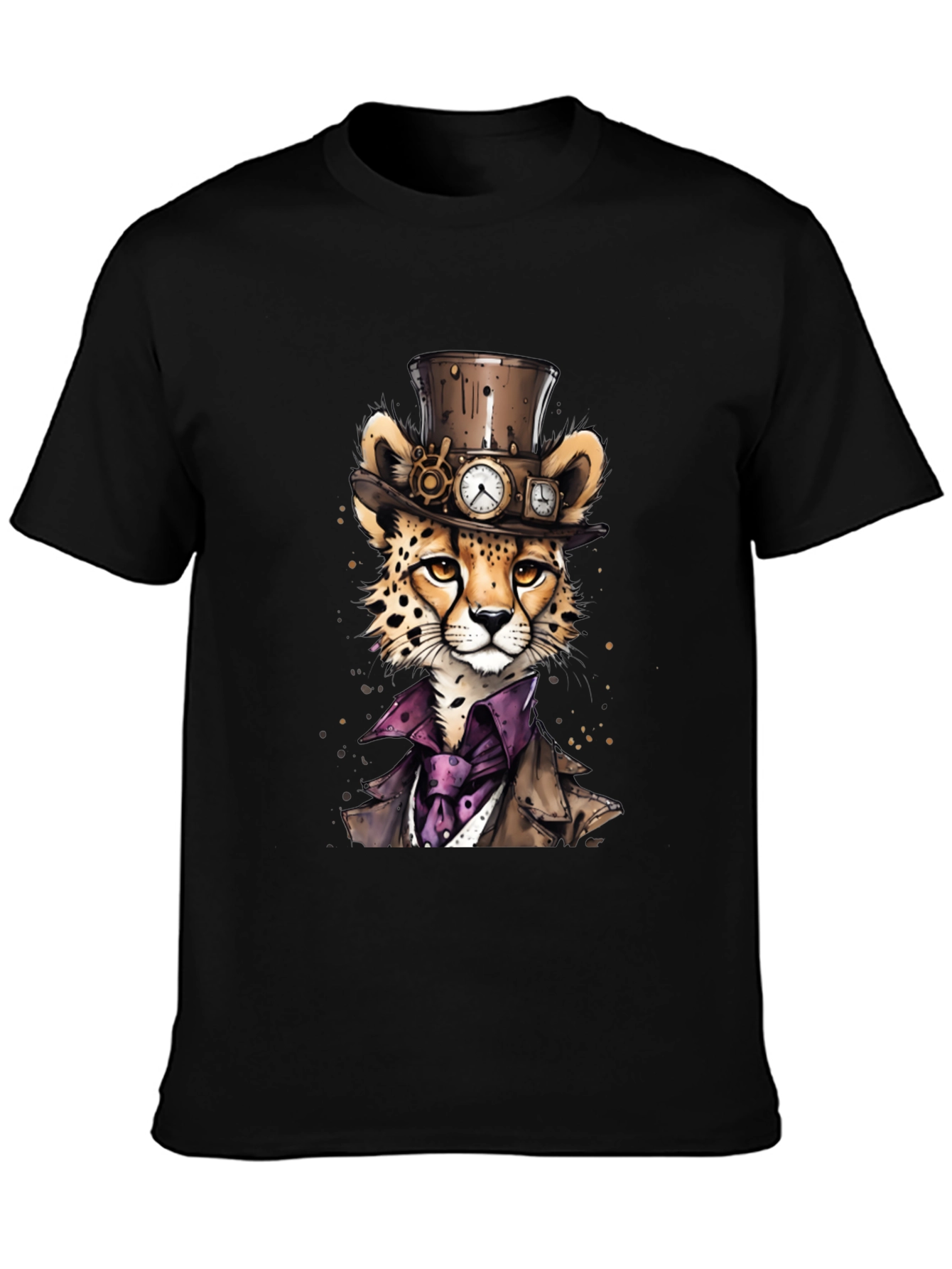 Steampunk Cheetah Graphic T-Shirt