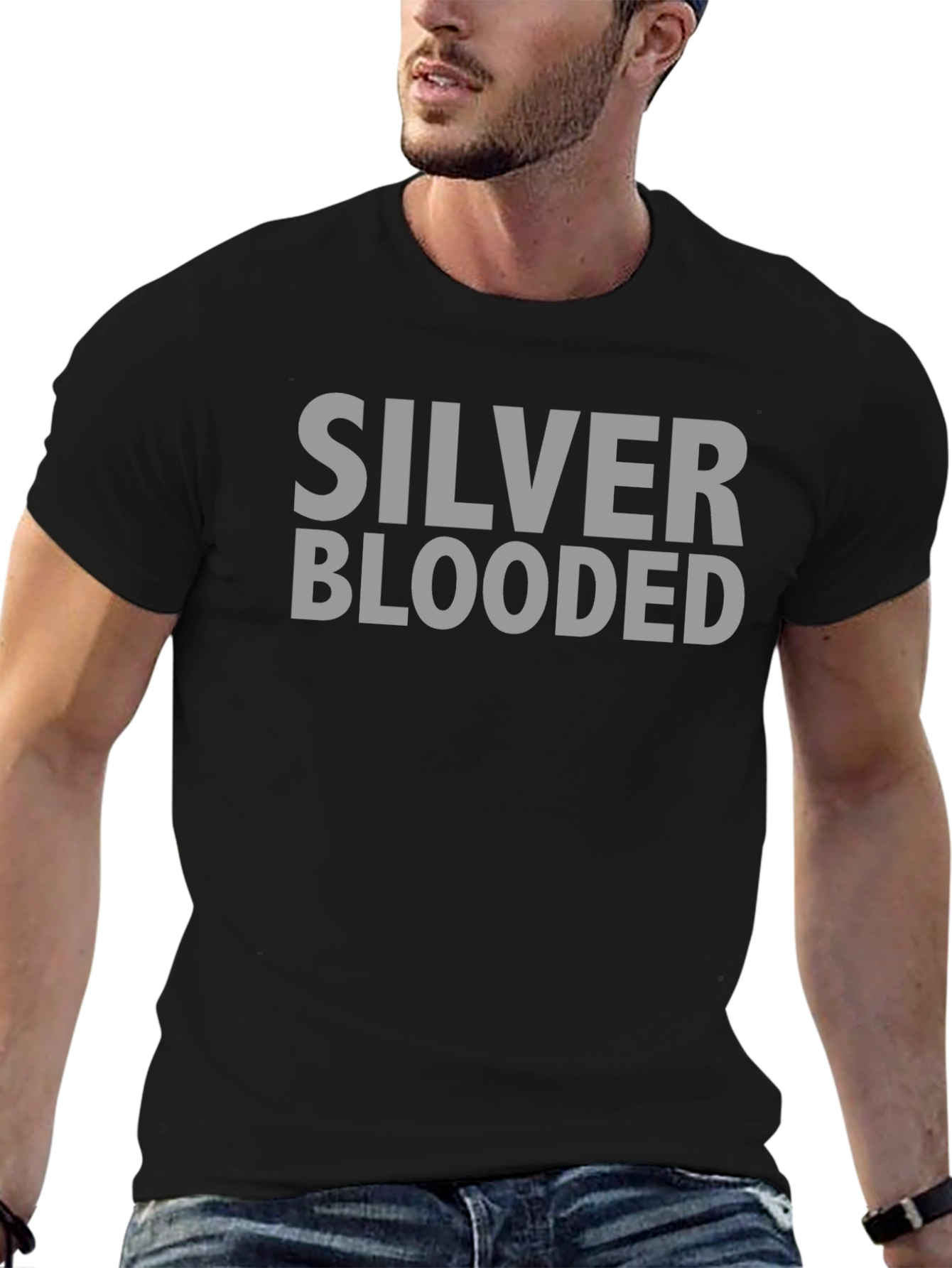 Silver Blooded Graphic Tee - Black