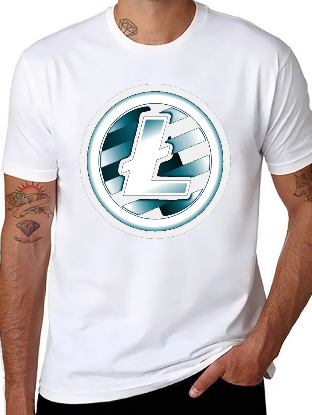 Litecoin Logo Black T-Shirt Cryptocurrency Tee