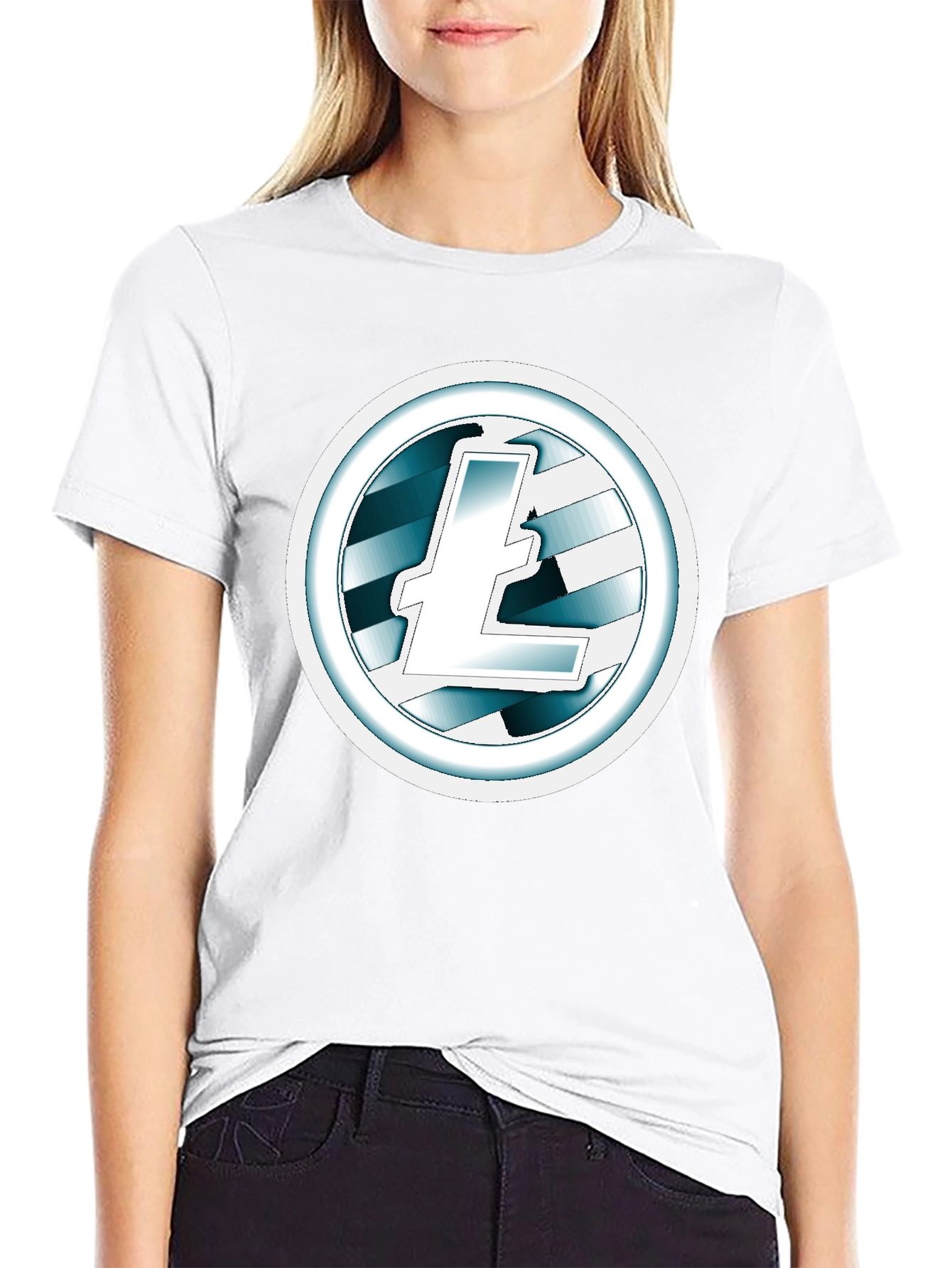 Litecoin Logo Black T-Shirt Cryptocurrency Tee