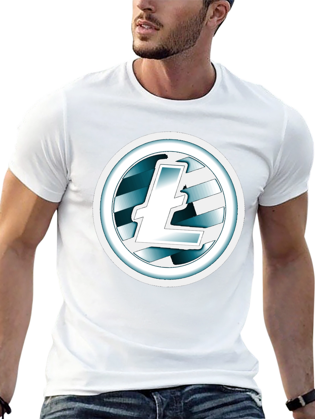 Litecoin Logo Black T-Shirt Cryptocurrency Tee