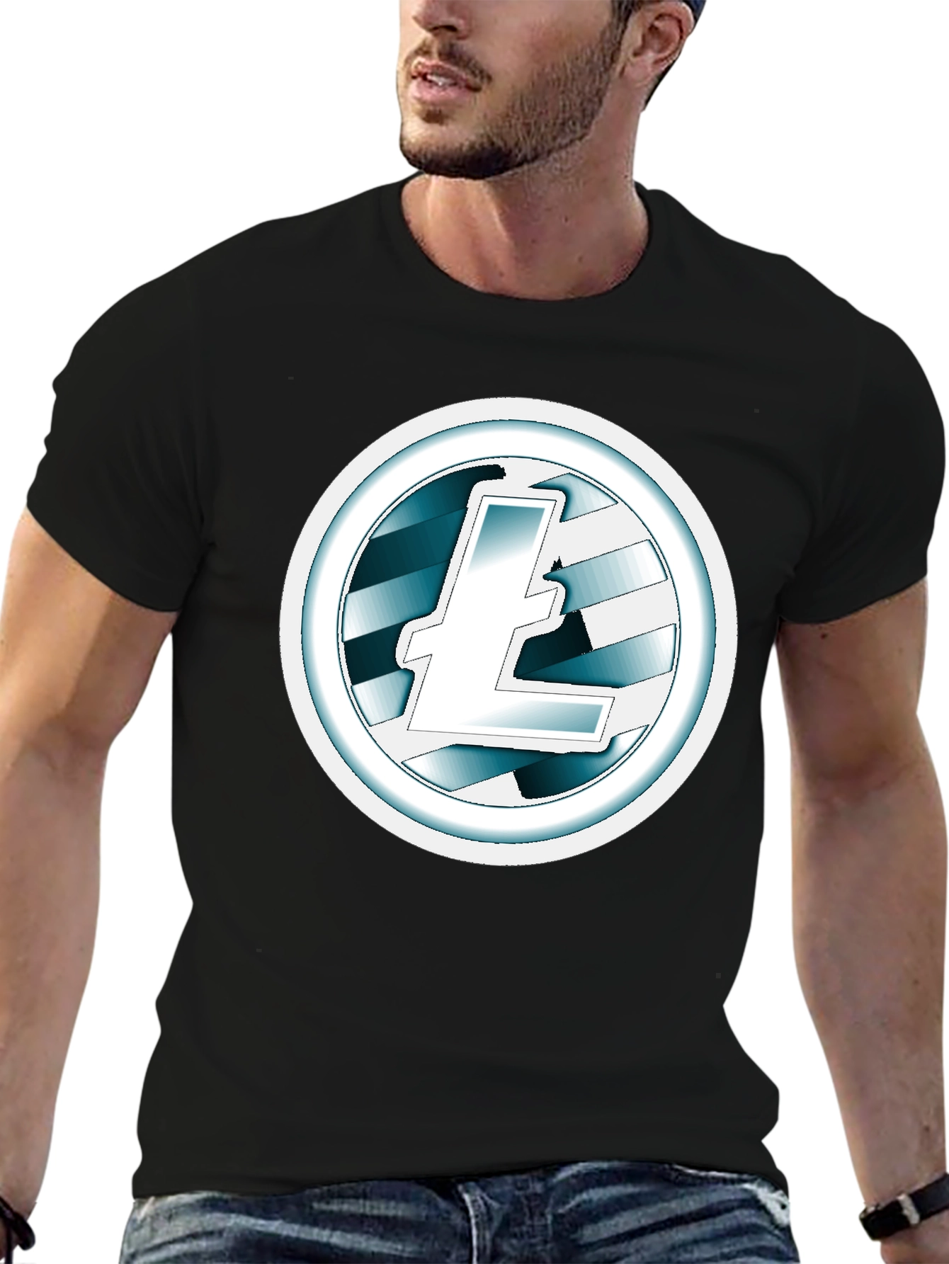Litecoin Logo Black T-Shirt Cryptocurrency Tee