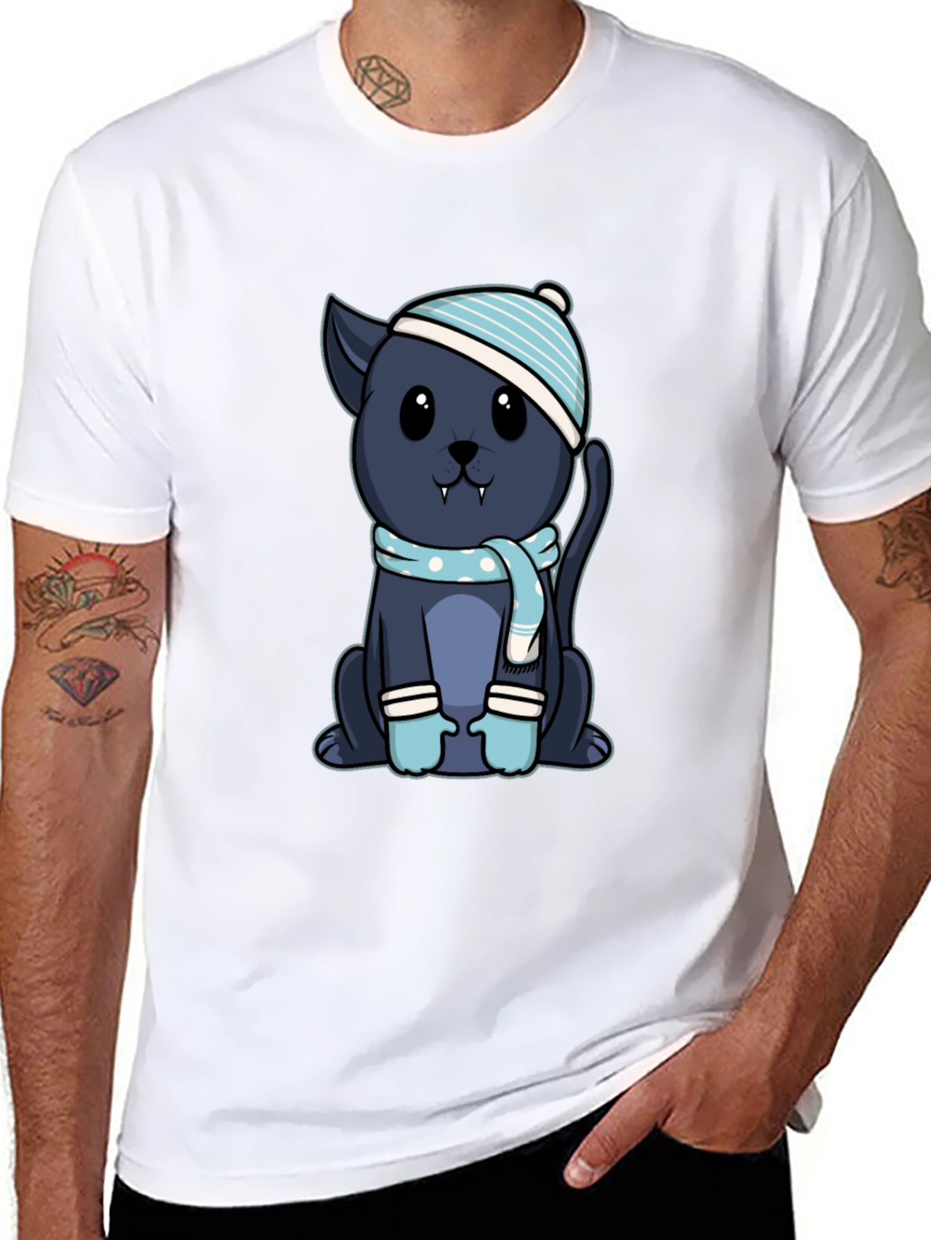 Cute Vampire Kitten T-Shirt - Winter Style