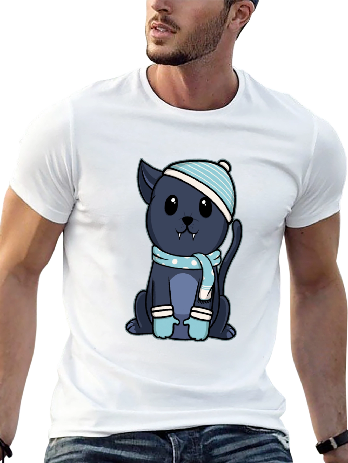 Cute Vampire Kitten T-Shirt - Winter Style