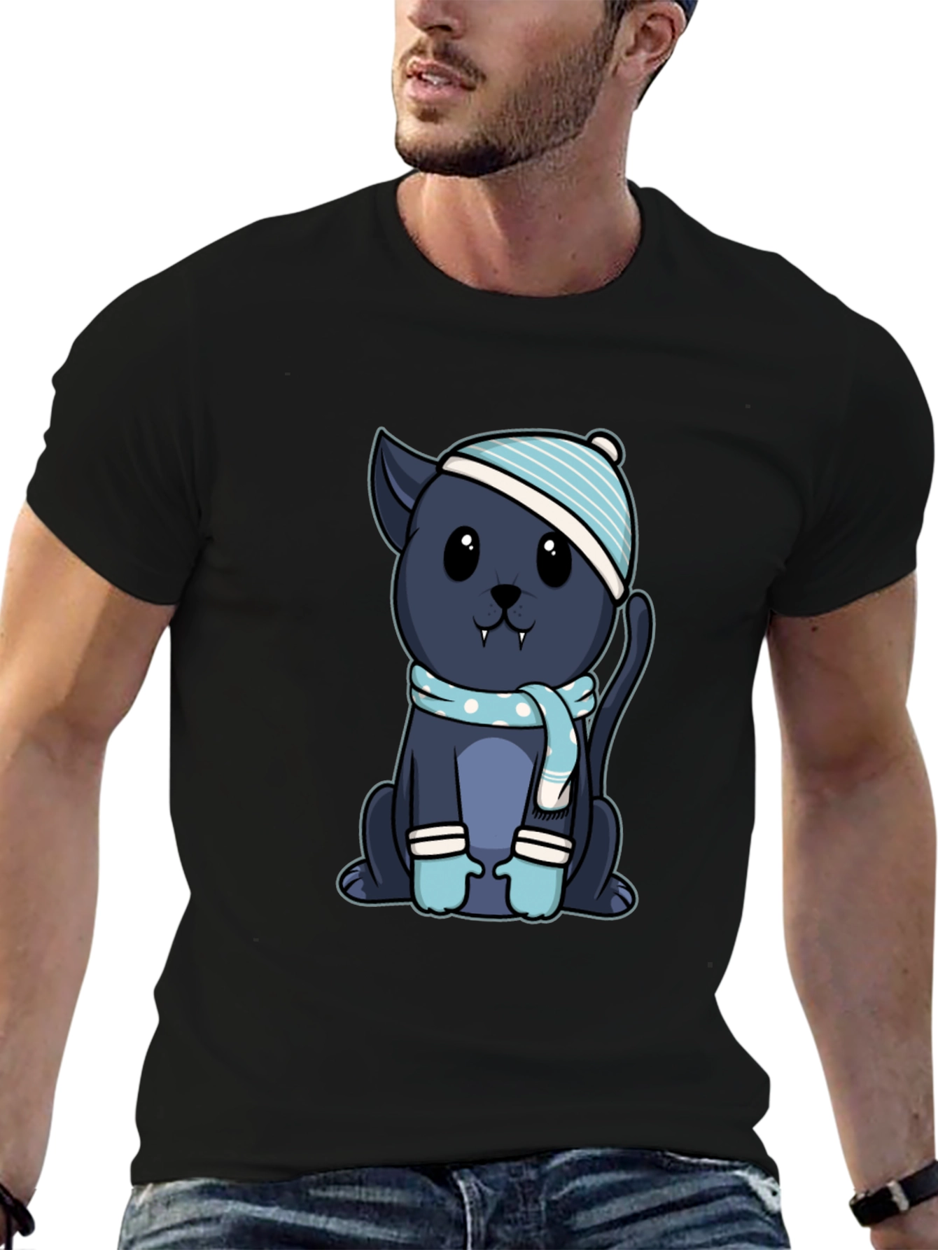 Cute Vampire Kitten T-Shirt - Winter Style