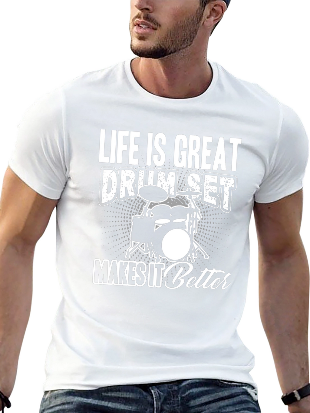Drum Set Graphic Tee - Life Is Great