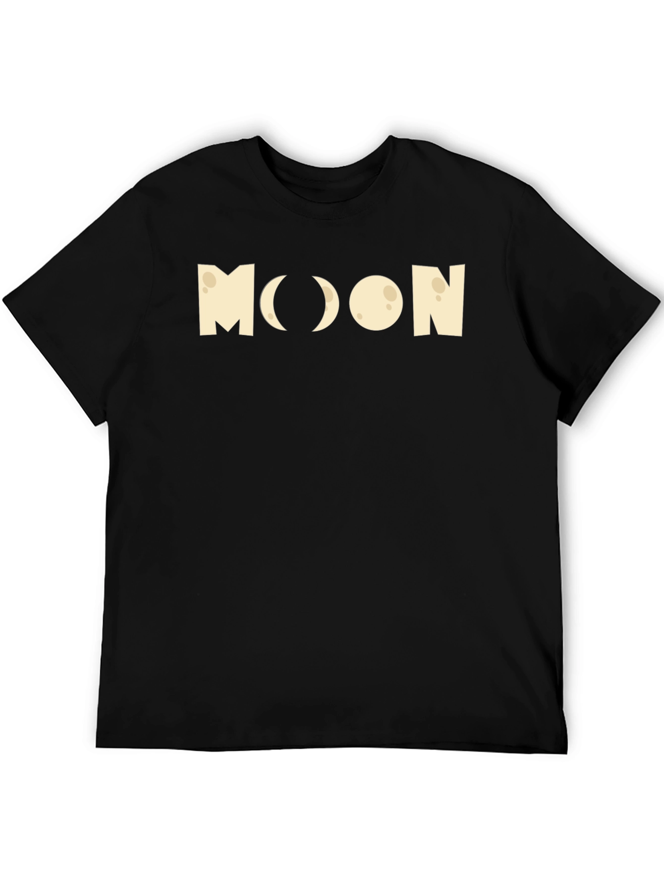 Moon Phases Graphic Tee - Black Cotton T-Shirt