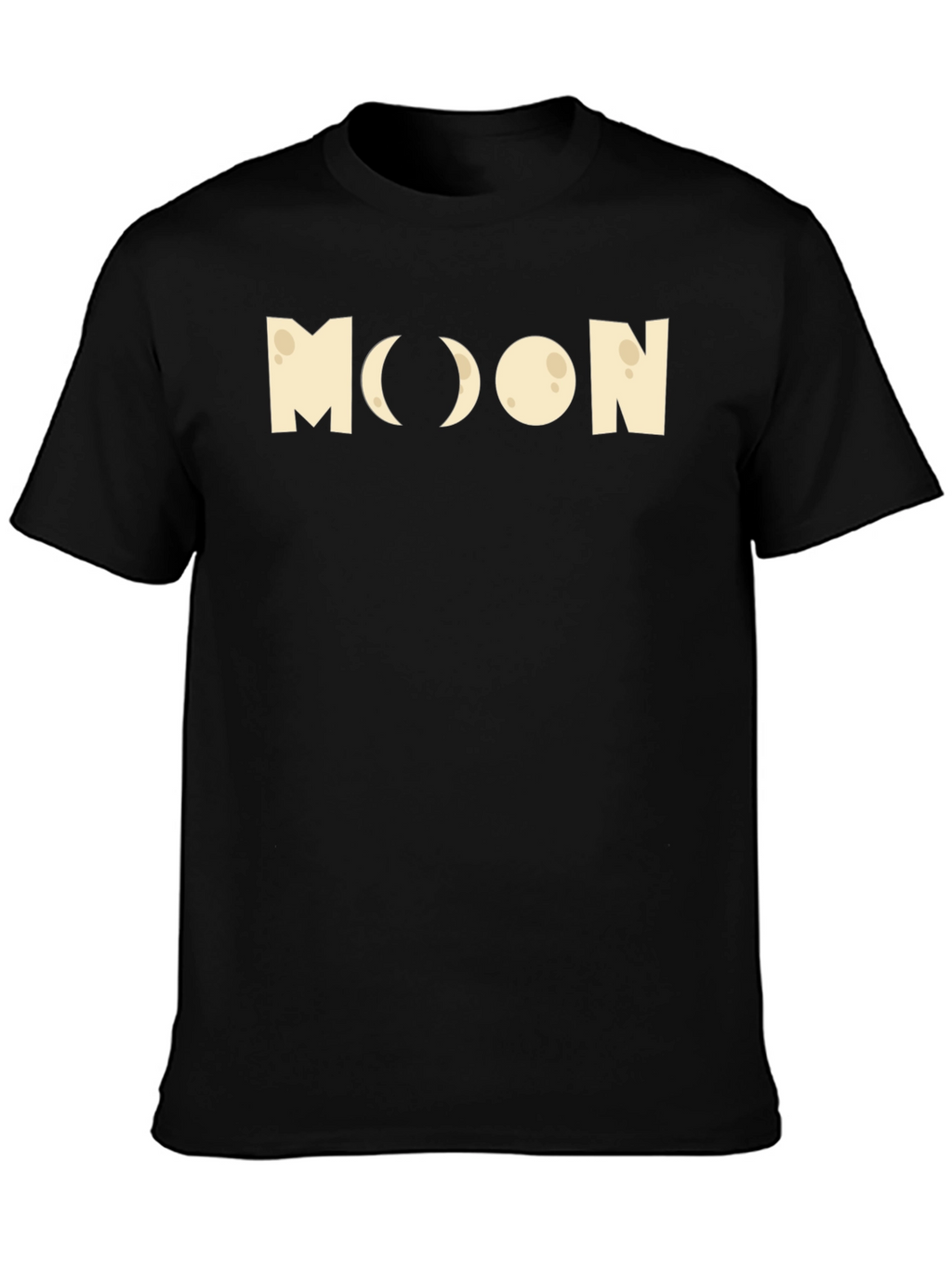 Moon Phases Graphic Tee - Black Cotton T-Shirt