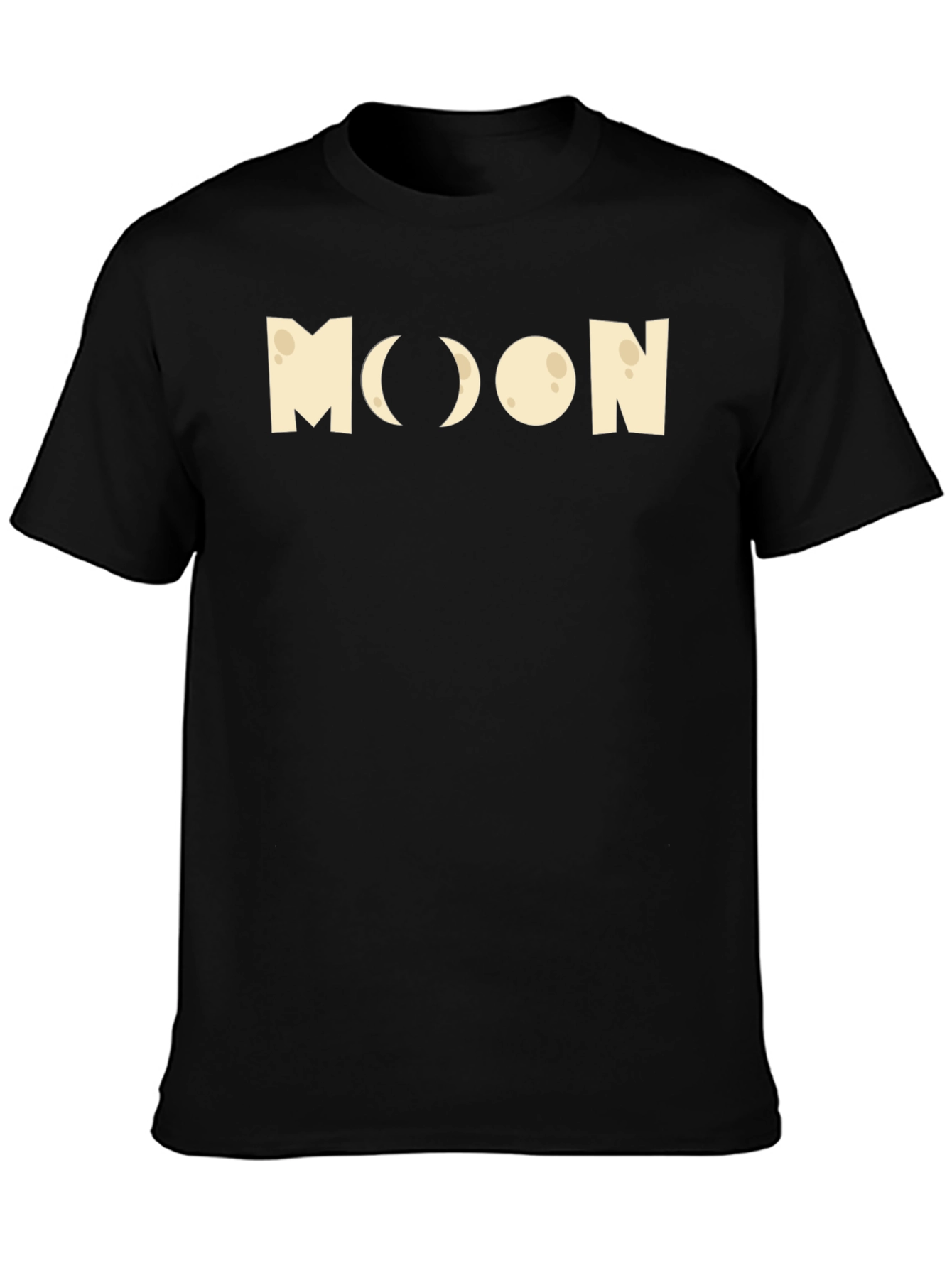Moon Phases Graphic Tee - Black Cotton T-Shirt