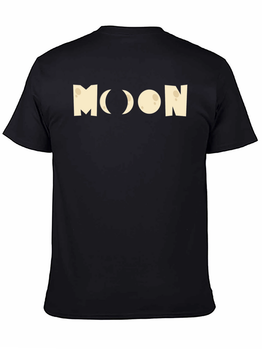 Moon Phases Graphic Tee - Black Cotton T-Shirt