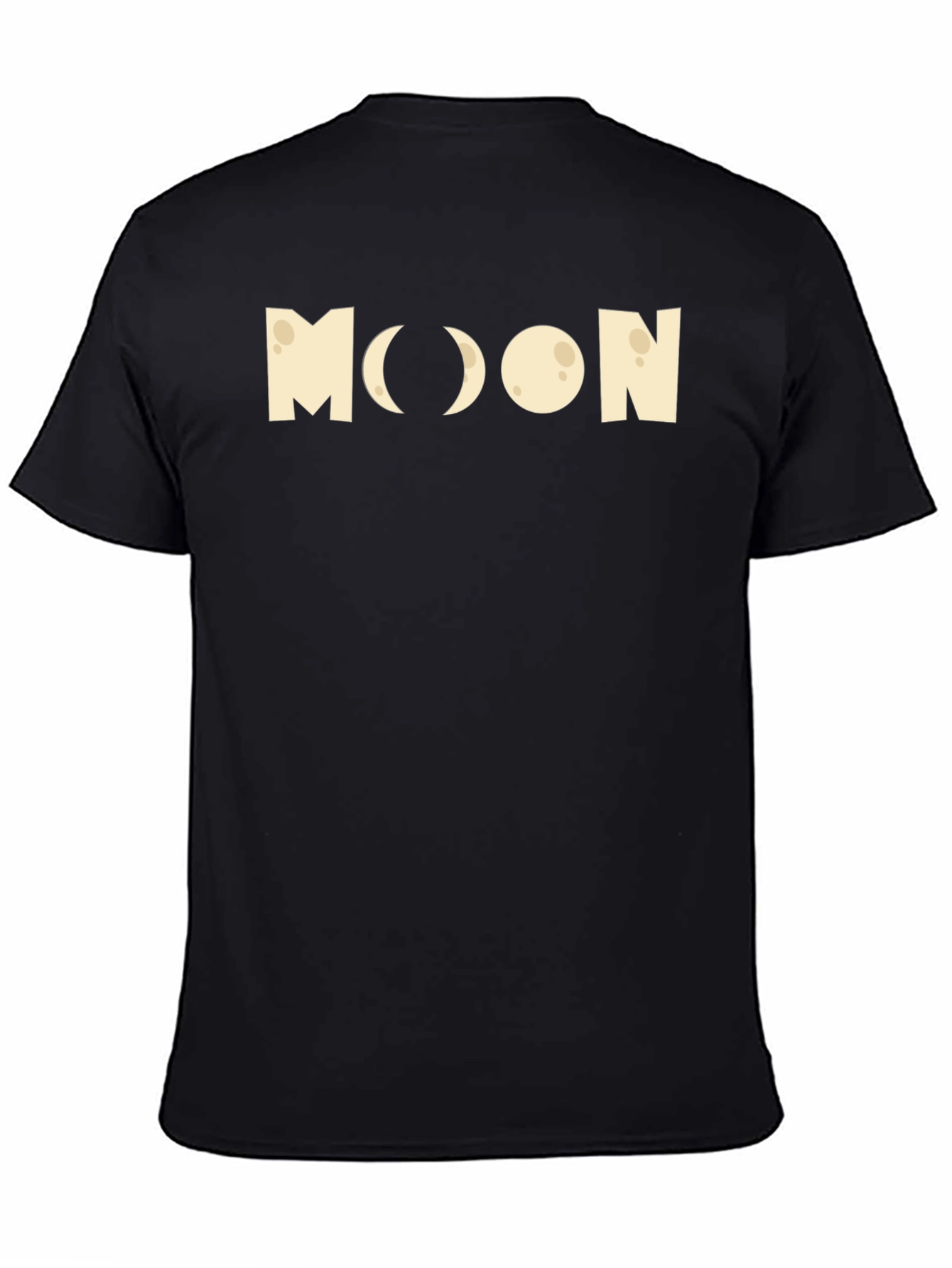 Moon Phases Graphic Tee - Black Cotton T-Shirt