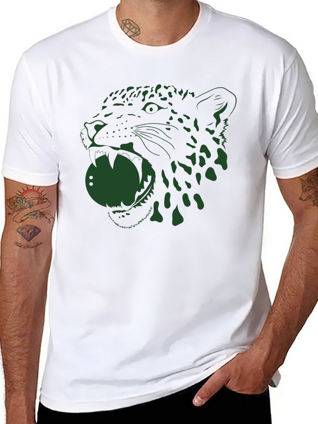 Jaguar Graphic Tee - Bold Black Cotton T-Shirt