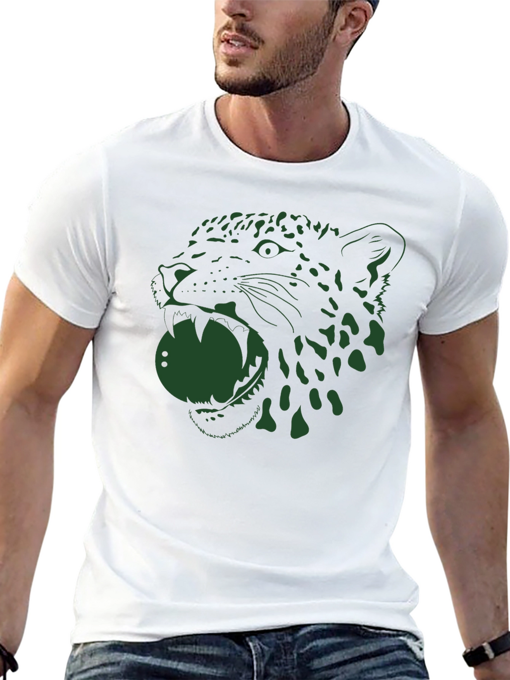 Jaguar Graphic Tee - Bold Black Cotton T-Shirt