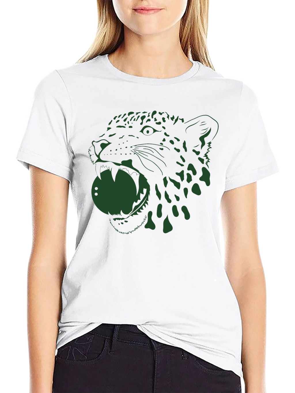 Jaguar Graphic Tee - Bold Black Cotton T-Shirt