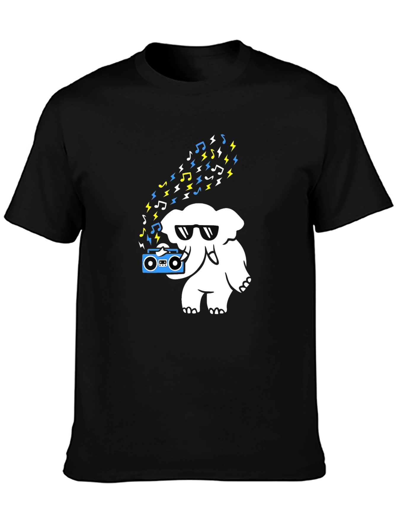 Cool Elephant Boombox Graphic T-Shirt