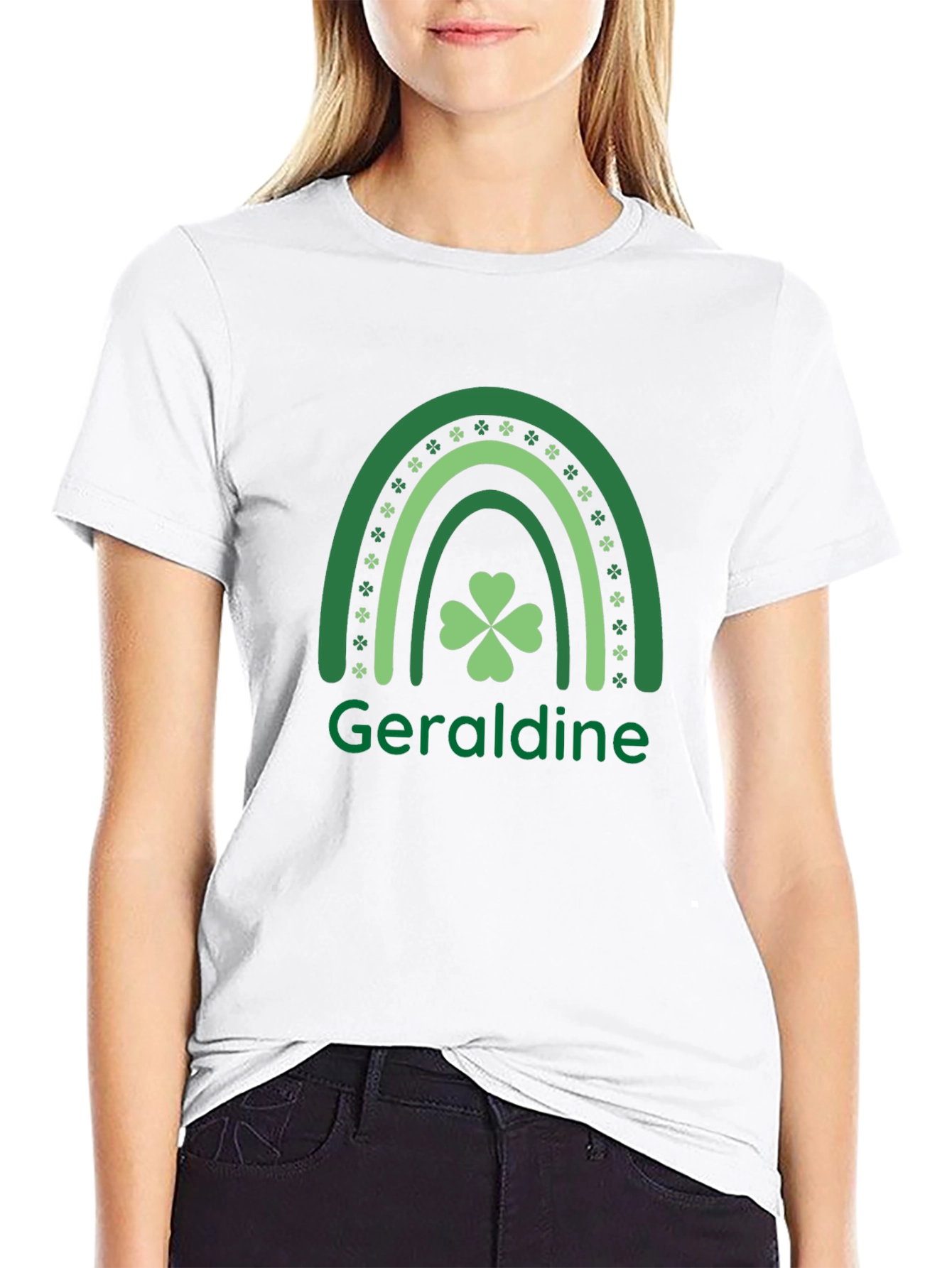 Geraldine St. Patricks Day Rainbow Clover T-Shirt