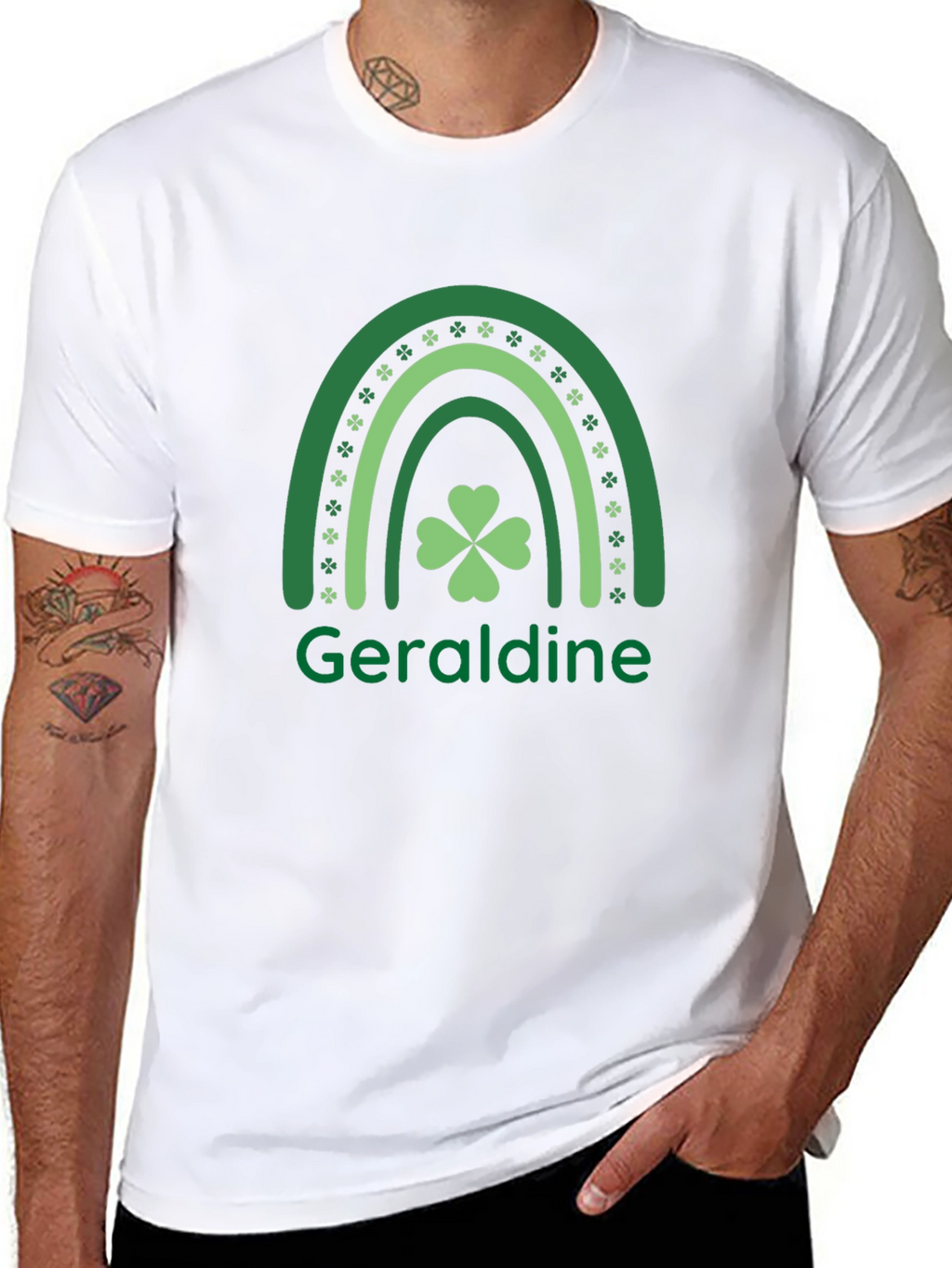Geraldine St. Patricks Day Rainbow Clover T-Shirt